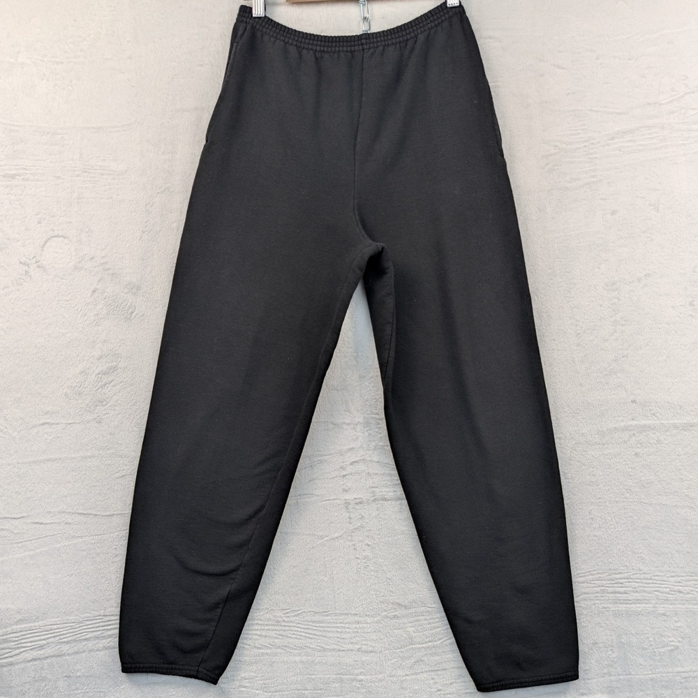 VTG Hanes Sweatpants Youth XL Black ComfortBlend Fleece Jogger Loungewear Blank